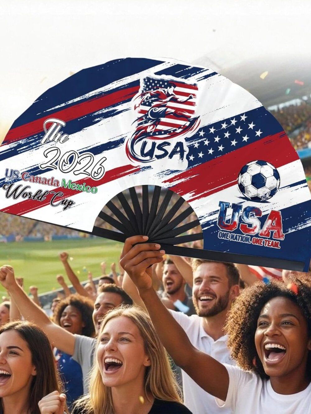 2026 World Soccer Cup Folding Fans – Soccer Game Day Essentials for Stadium Chan